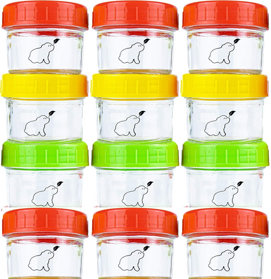 BUDDING BEAR tarros de vidrio 120 ml x 12 unidades