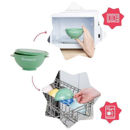 Set de boluri BADABULLE cu ventuză și capace x5 + lingurițe x3