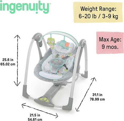 INGENUITY SWING'N GO bujaczek huśtawka dżwięk + ruch