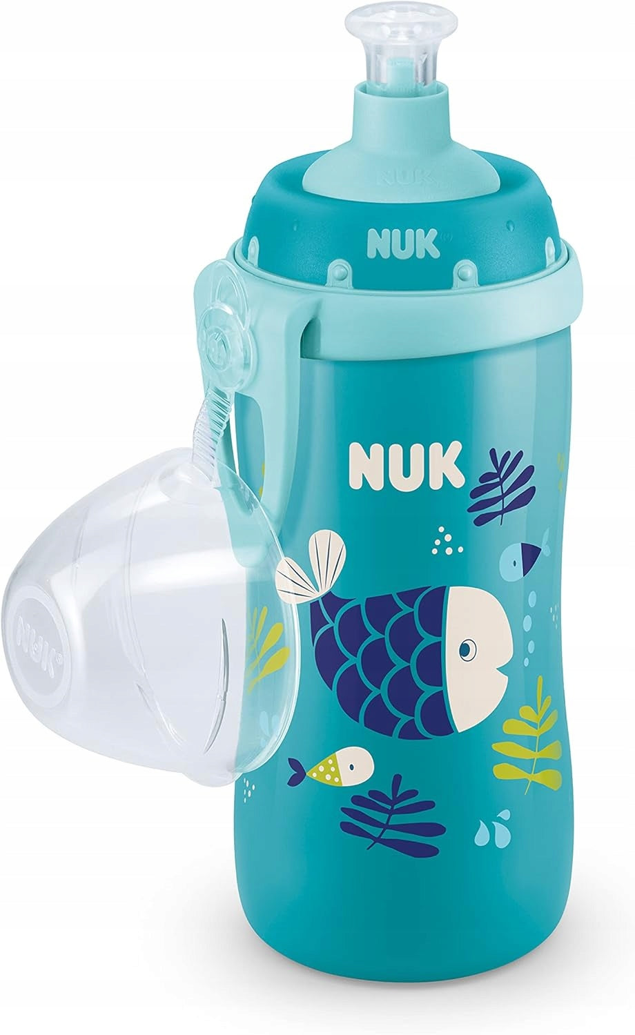 NUK Junior Cup LAHEV 18 m+ s náustkem push-pull 300 ml S CHAMELEONÍM EFEKTEM