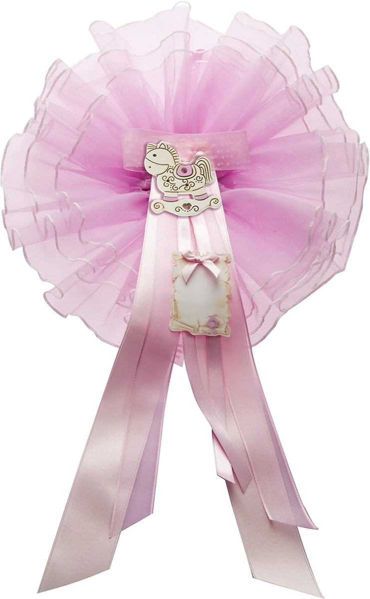 MARELI noeud de naissance pour bébé 32 cm céramique tulle satin