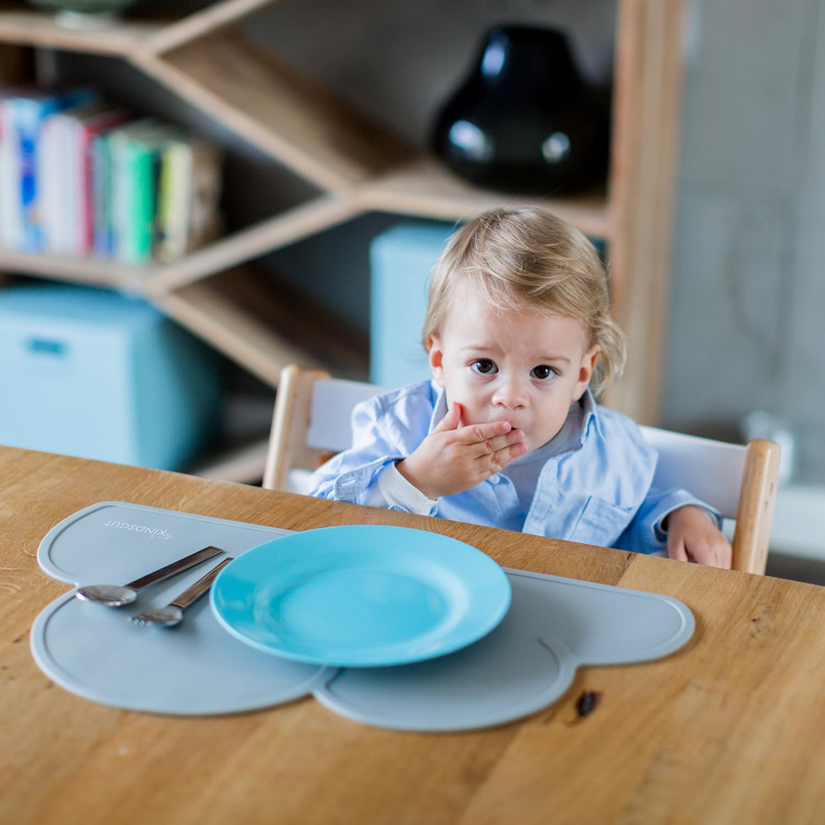 KINDSGUT siliconen placemat onderlegger voor bord 26,5 x 48 cm WOLK