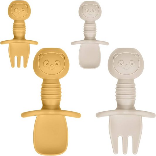 VICLOON couverts en silicone 2 cuillères 2 fourchettes 4,3 x 8 cm