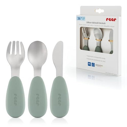 REER silicone and stainless steel children's cutlery 3 pcs.