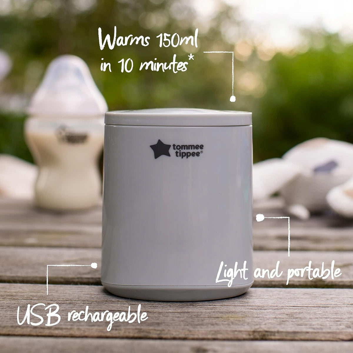 TOMMEE TIPPEE LetsGo chauffe-biberon de voyage USB