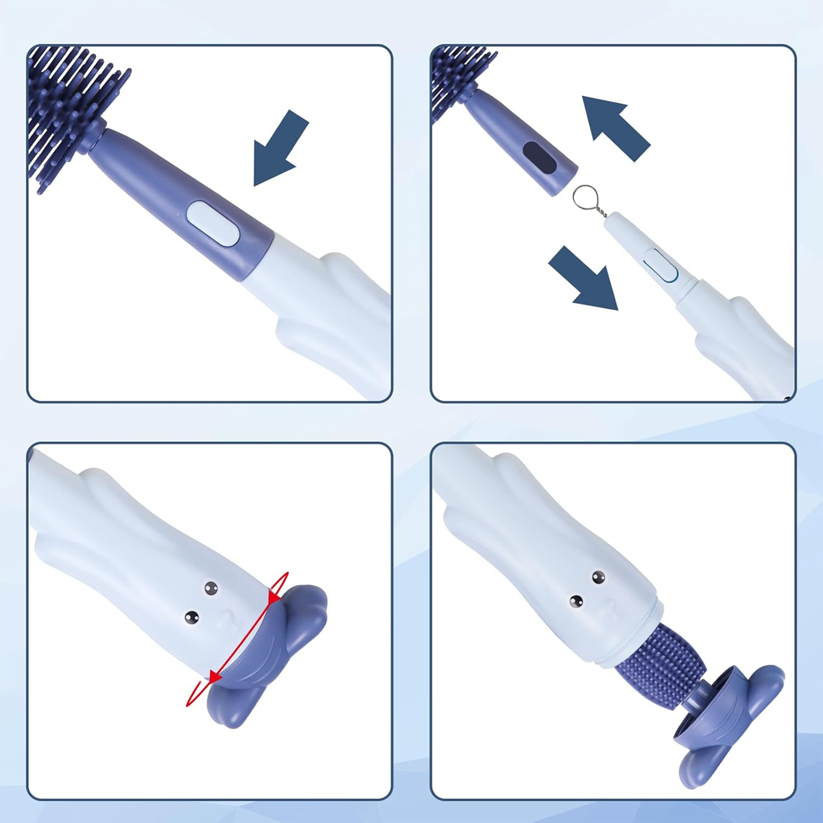 ABIRDON 3-in-1 Silikon-Reinigungsbürsten für Flaschen, Sauger, Strohhalme 28cm