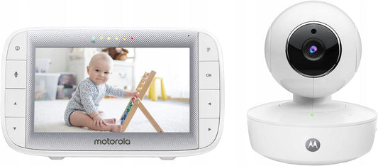 MOTOROLA MBP50 zdalnie sterowana niania elektroniczna 5" biała, kamera i monitor z ekranem 5"