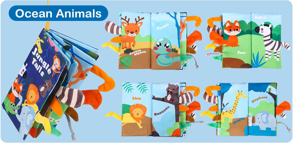 ZAWAER Jungle Tails sensory book, pendant