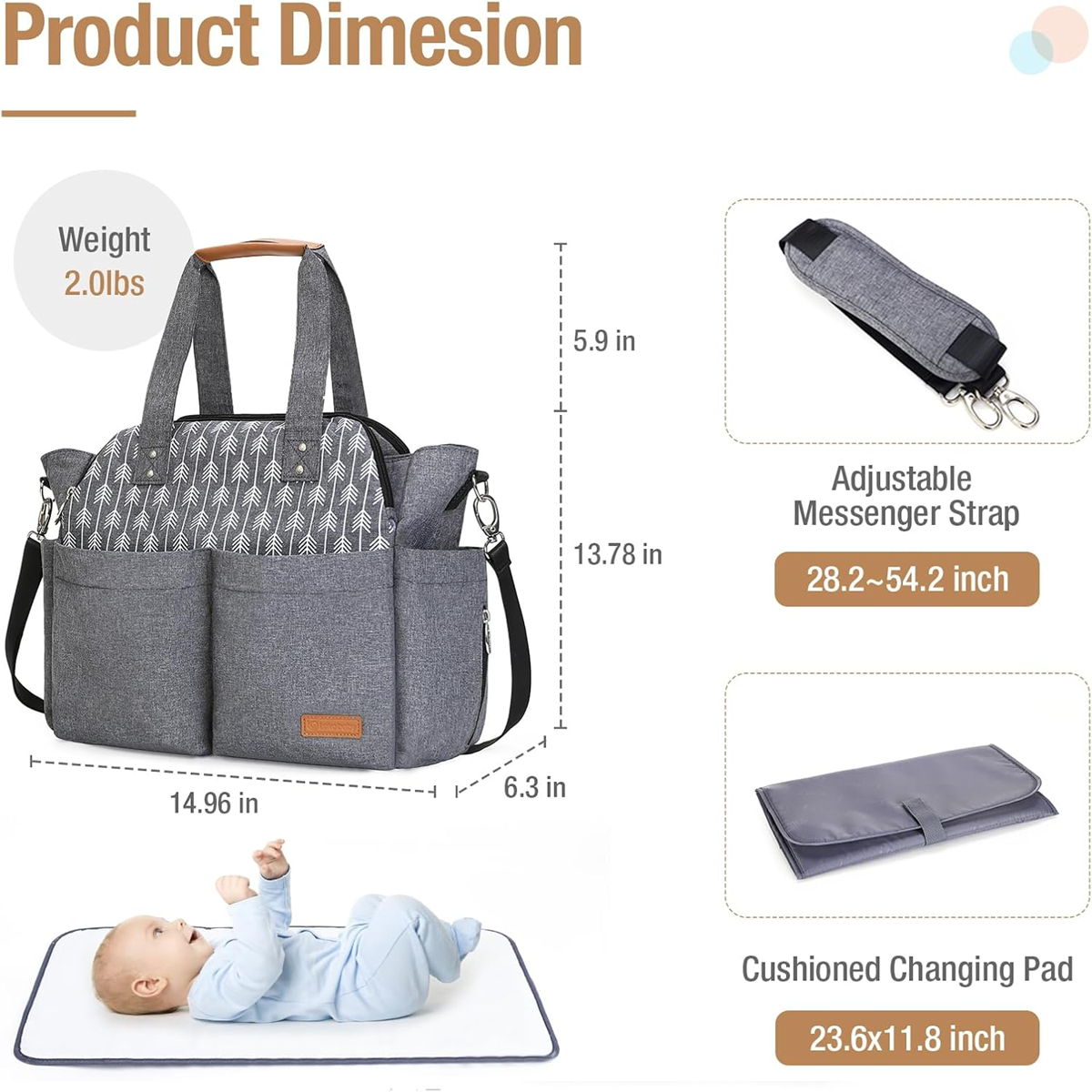 LEKEBABY kinderwagenzak + aankleedkussen