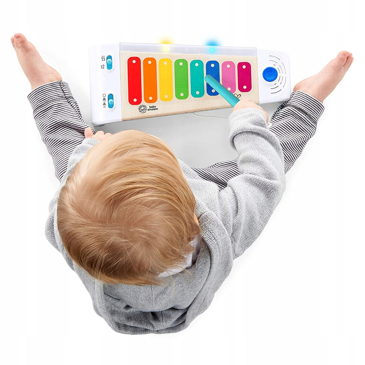 HAPE Baby Einstein KSYLOFON drewniany instrument, kolorowy ksylofon muzyczny dla niemowląt 12 m+, dziecko gra pałeczką