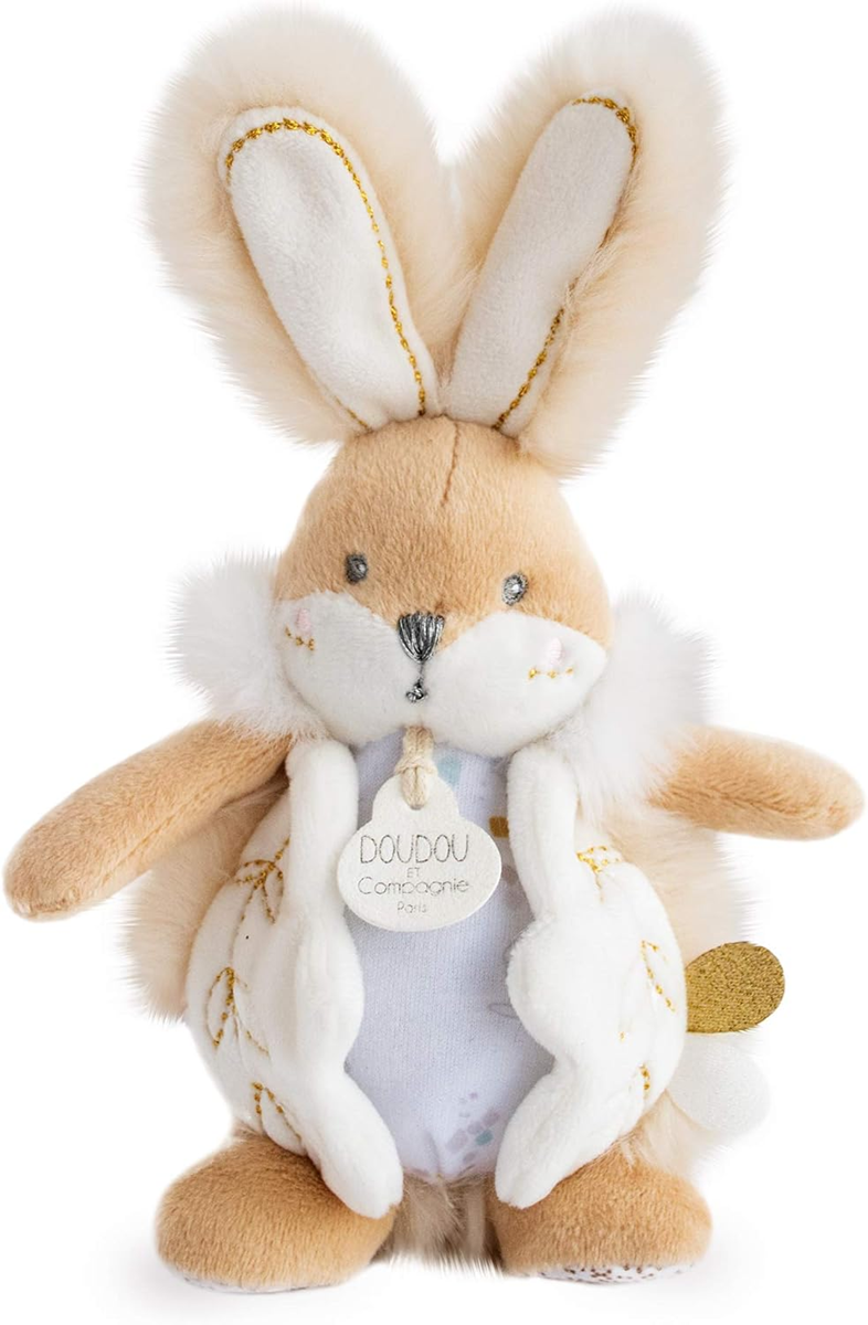 DOUDOU et Compagnie KONIJN knuffel 20 cm + pluche boekhoesje