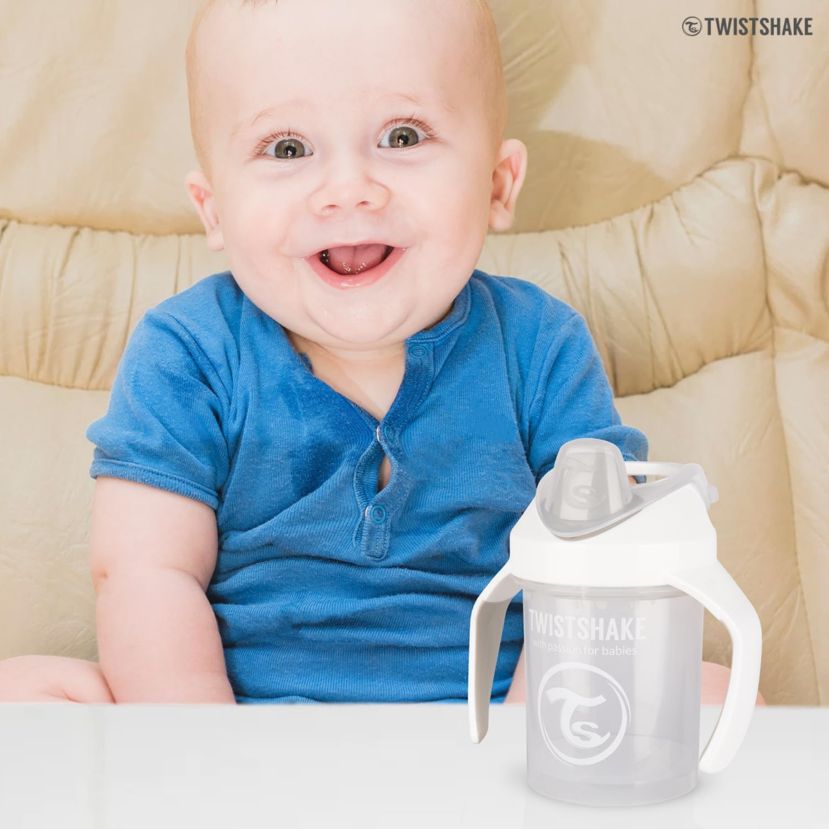 TWISTSHAKE Mini Cup antilekbeker met tuit en blender 230 ml 4 m+