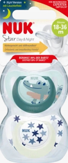 NUK STAR Day&Night uklidňující dudlík x2 6-18 měsíců