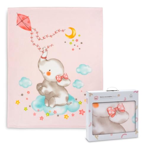 Interbaby Elefante Cometa roze deken 110x140 cm