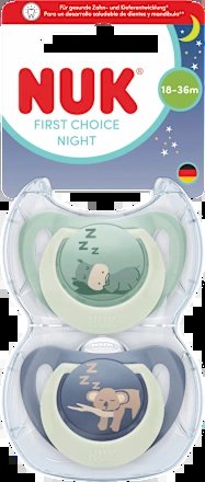 NUK First Choice Night fyziologické dudlíky 18–36 měsíců