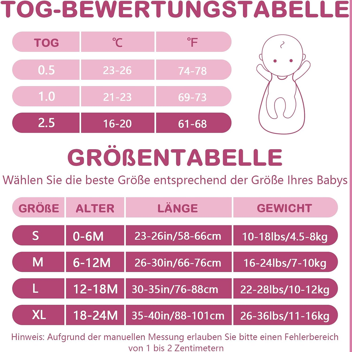 MOSEBEARS gigoteuse 2,5 TOG 0-6 mois S