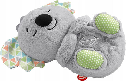 FISHER-PRICE śpiący KOALA oddychający brzuszek, szara przytulanka uspokajająca dla niemowląt 0+