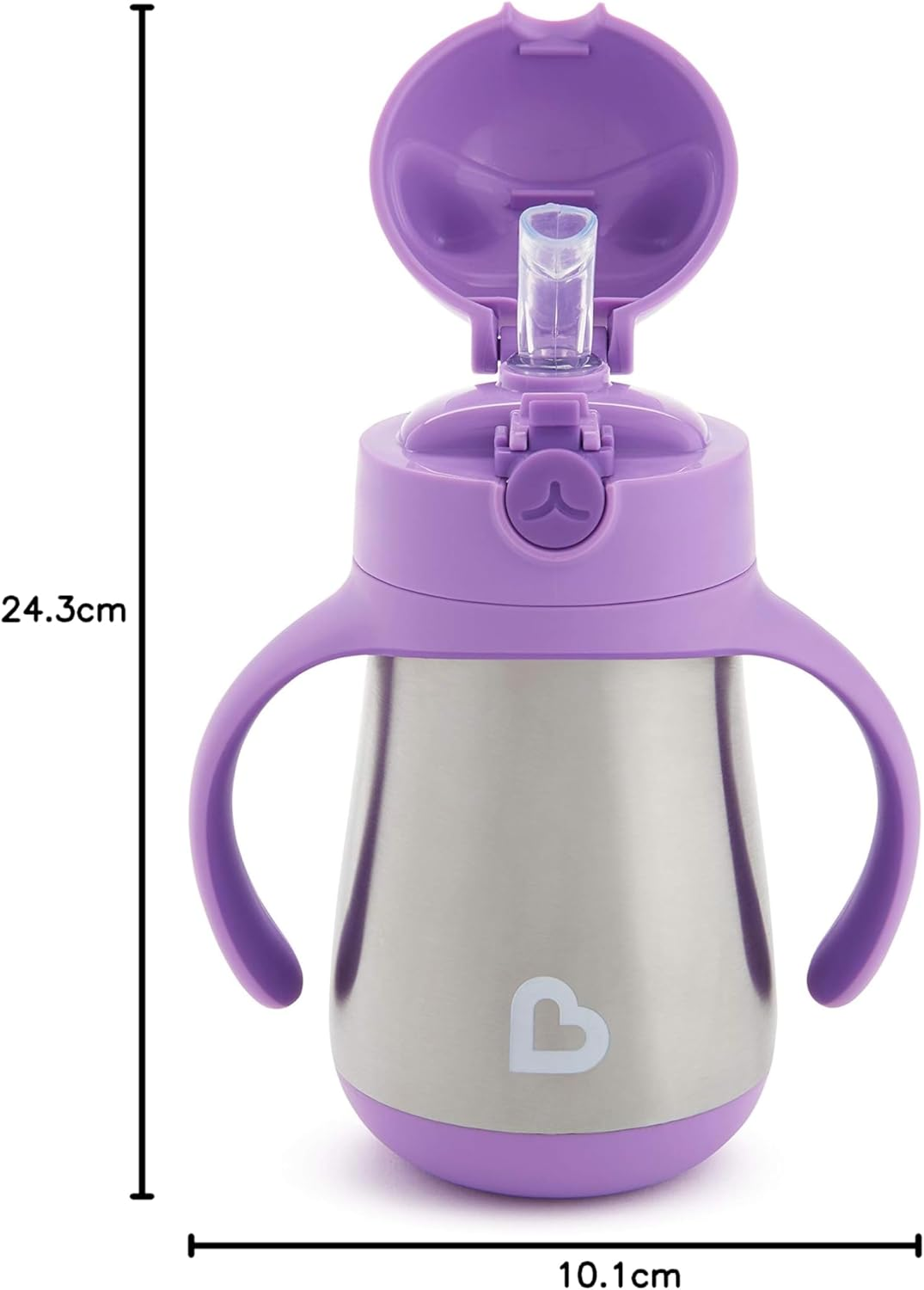 MUNCHKIN Cool Cat hrnek nekapající s brčkem NEREZOVÝ 237 ml