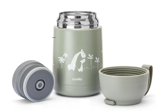 NUVITA 4475 roestvrijstalen voedselthermos 620 ml 0+ GIRAFFEN