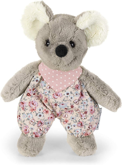 STERNTALER przytulanka grzechotka MINI MYSZ 16 cm, miękka szaro-różowa myszka dla niemowląt 0+