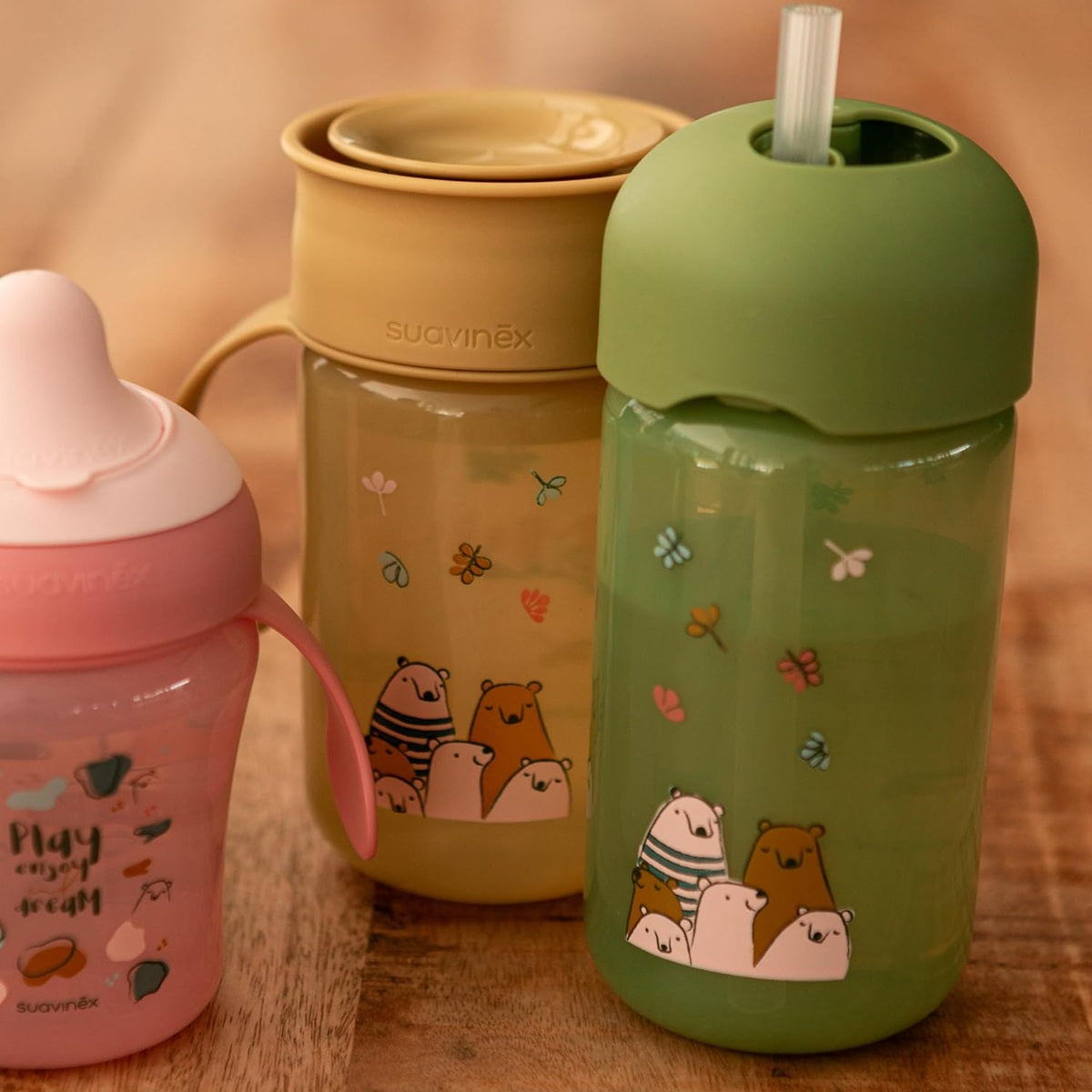 SUAVINEX Straw Trainer Cup anti-lekbeker met rietje 340 ml 18 m+