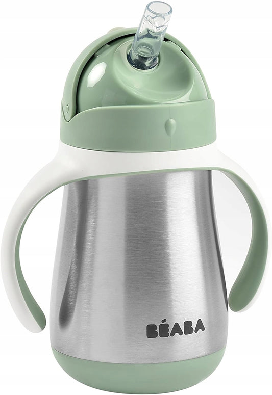 BEABA hrnček s slamkou NEPRETEKÁVACÍ NEREZOVÝ 250 ml