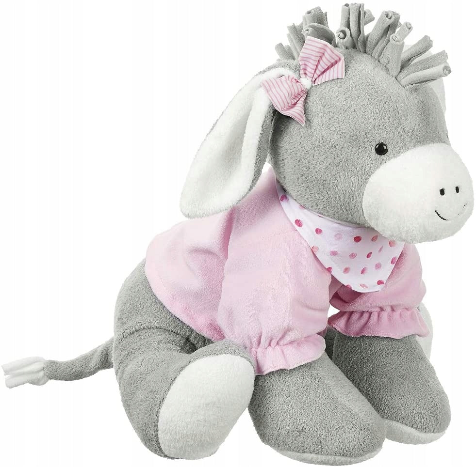 STERNTALER Osiołek Emmi maskotka pluszowa 37 cm "N, szaro-różowy osiołek do przytulania dla dzieci 0+