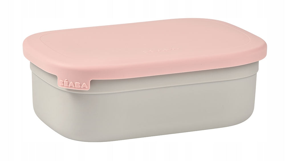 BEABA śniadaniówka lunchbox STAL nierdzewna 760ml z przegrodami, różowy pojemnik na posiłki