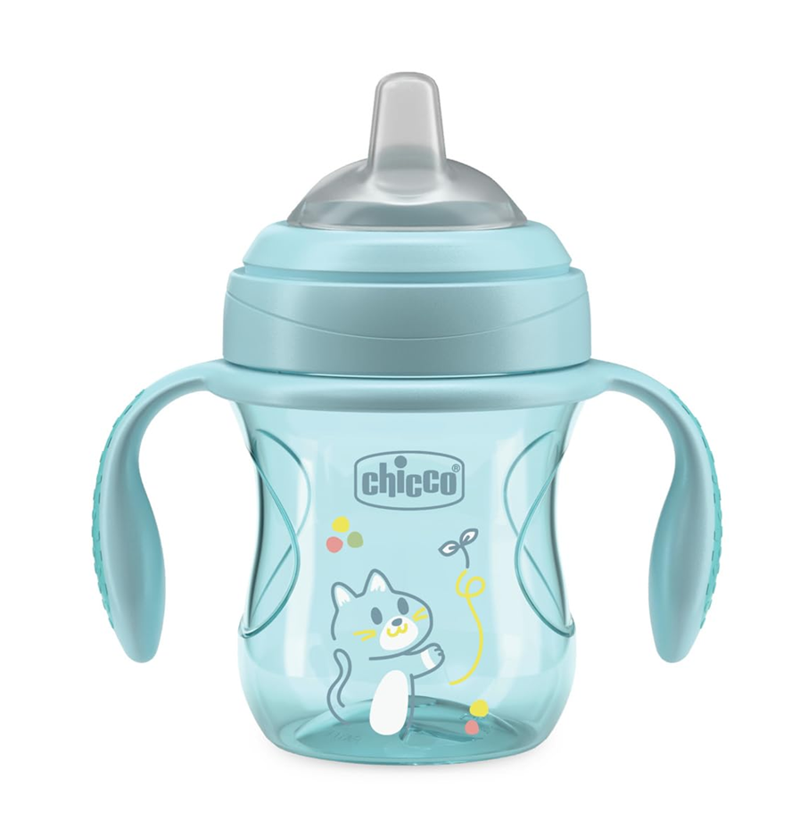 CHICCO Ποτηράκι Μεταβατικό με στόμιο και λαβές 200 ml 4 μηνών+