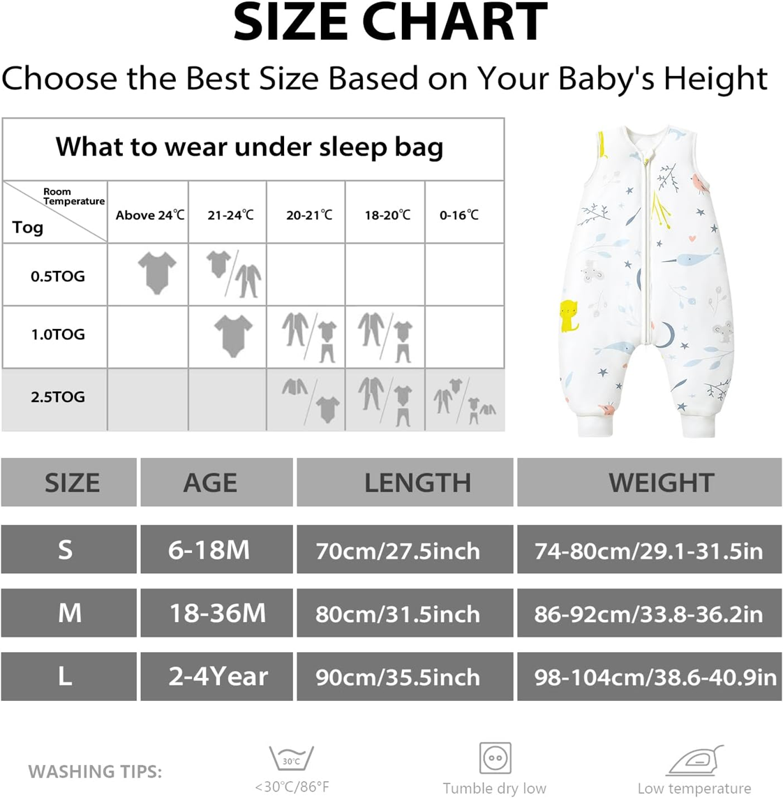 MOSEBEARS gigoteuse 2,5 TOG 6-18 mois
