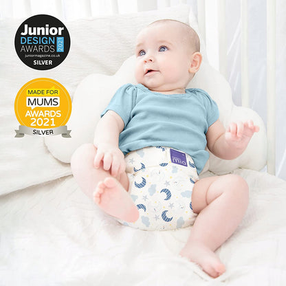 BAMBINO MIO otulacz na pieluchę >9kg, błękitny z motywem świerszcza, wielorazowy rozmiar 2
