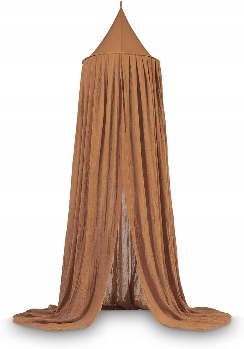 JOLLEIN baldachim na stelaż 245cm caramel VINTAGE, stylowy baldachim do łóżeczka w kolorze karmelowym