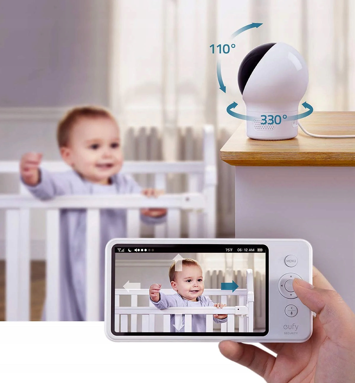 EUFY SpaceView extra camera voor elektronische babyfoon + groothoeklens