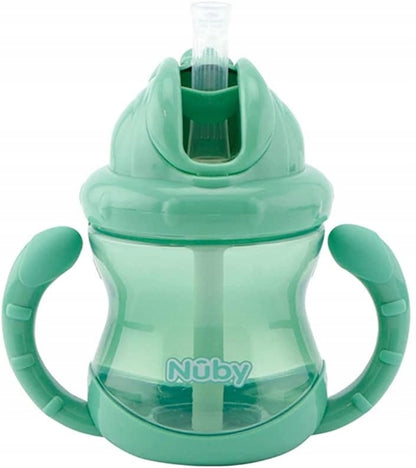 NUBY kubek niekapek ze słomką 12 m+ 270 ml