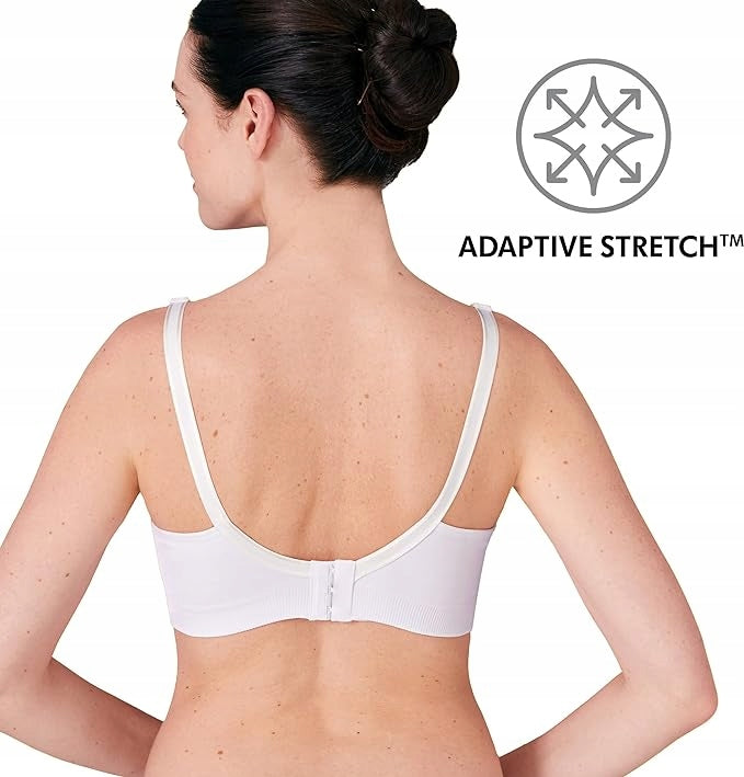 MEDELA biustonosz do karmienia i odciągania pokarmu 3w1 z wkładkami XL, biały tył, Adaptive Stretch
