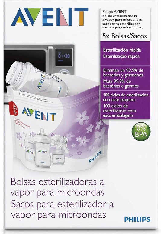 PHILIPS AVENT torebki do sterylizacji mikrofalowej x5, szybka sterylizacja 99,9% bakterii