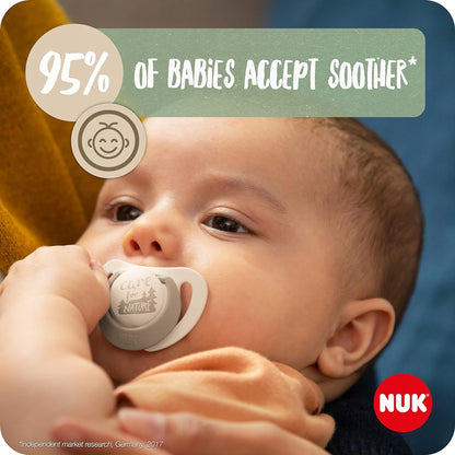 NUK for Nature zestaw 2 x butelka + smoczek kontrola temperatury, smoczek dla niemowląt, 95% babies accept soother