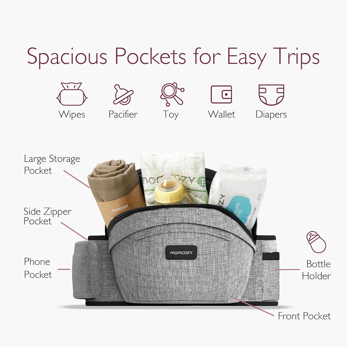 MOMCOZY heupdrager autostoeltje tot 20kg