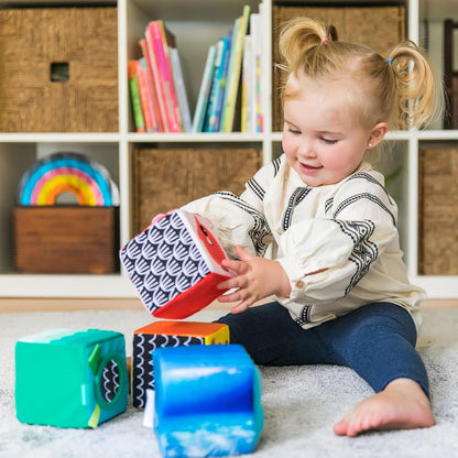 BABY EINSTEIN Explore & Discover Blocks zachte educatieve blokken 4 stuks