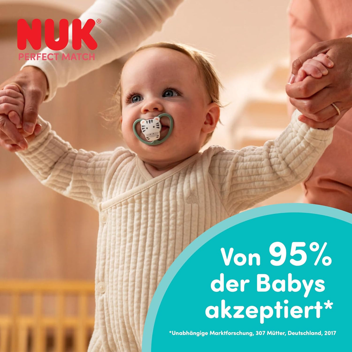 NUK Perfect Match Air Night smoczek uspokajający 0-6m x2 dla niemowląt, świecący w ciemności