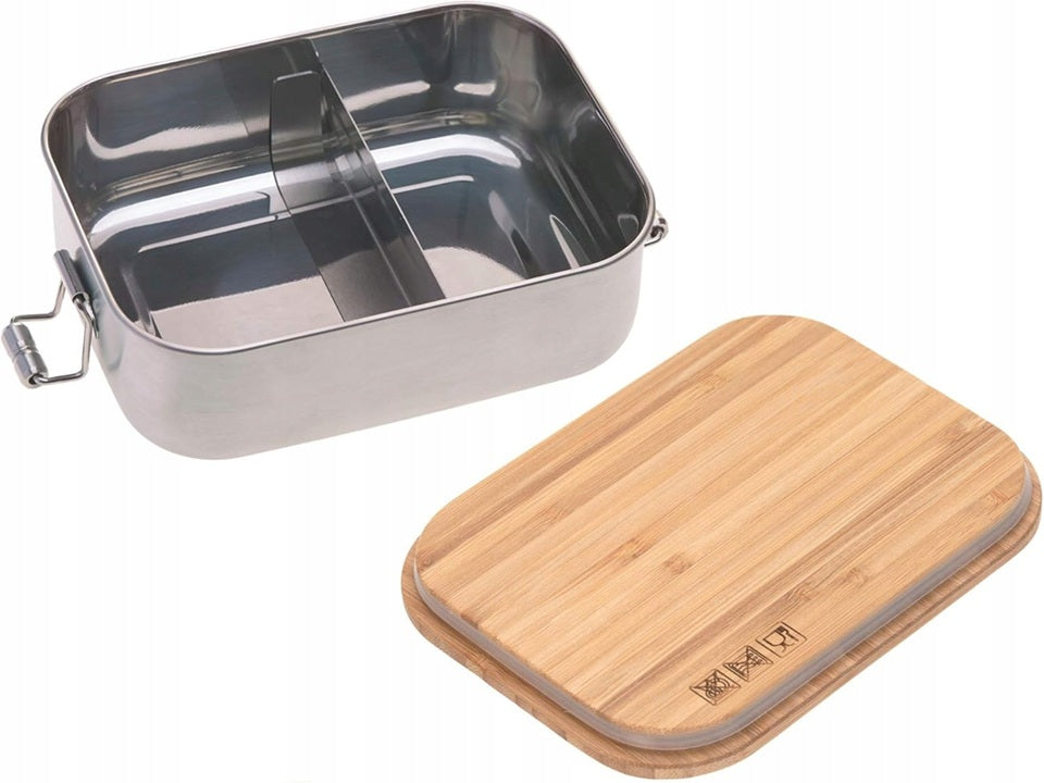 LASSIG Let's Be Wild stalen-bamboe lunchbox 12,7 x 17,5 cm
