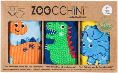 ZOOCCHINI majtki treningowe 3-4lata ORGANIC dla dzieci, organiczna bawełna, wzory dinozaurów, nowe
