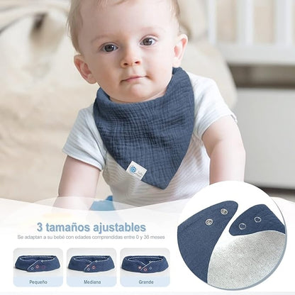 LULU MOON Bandana-Lätzchen mit Druckknopf 0-36 Monate x6
