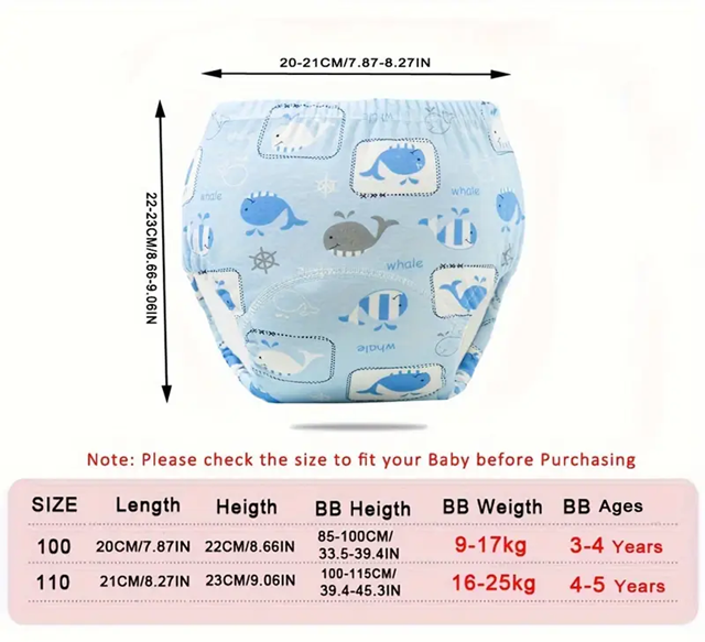 Bragas de entrenamiento para niños talla 110