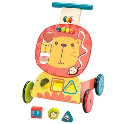 LABEBE houten duwwagen LEEUW 34 x 30,5 x 44,5 cm 1-3 jaar