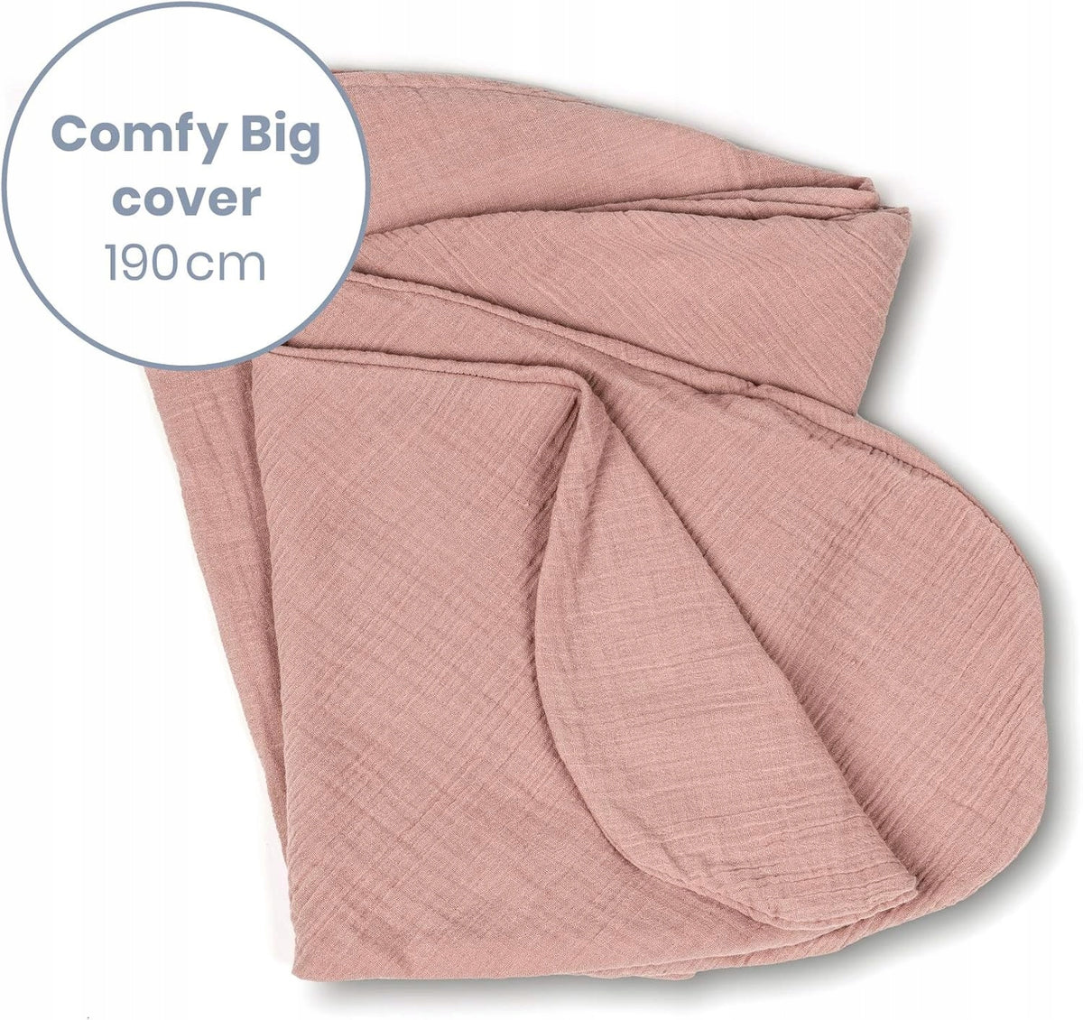 DOOMOO Comfy Big Cover poszwa na poduszkę ciążową 190cm ORGANIC COTTON, różowa poszewka bawełniana