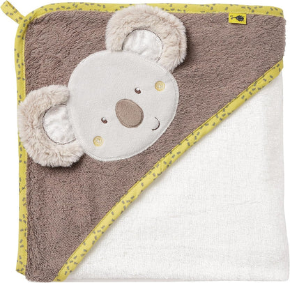 FEHN bawełniany ręcznik z kapturem Koala Australia 80 x 80 cm, biały ręcznik dziecięcy z koalą
