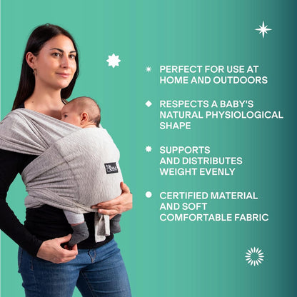 KOALA BABYCARE chusta do noszenia dziecka 2w1, beżowe nosidełko dla noworodka, miękki materiał