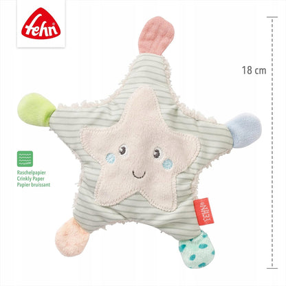 FEHN Morskie Stworzenia szeleszczący pluszowy rozgwiazda SENSOR, sensoryczna zabawka 18 cm dla niemowląt
