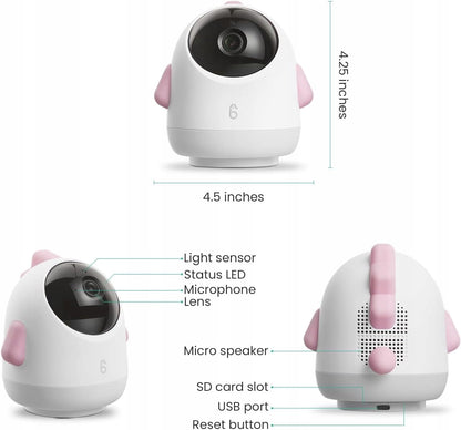 SIMSHINE Baby Pro baba kamera elektronikus bébiőr 2K FHD + oszlop